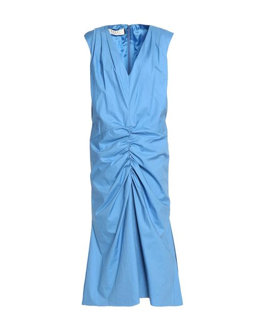 günstig kaufen shop Marni Baumwolle Midi-Kleid in Blau Günstiger  Online-Händler -santuariodosmartires.com