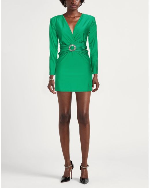 P.A.R.O.S.H. Green Mini Dress Polyamide, Elastane