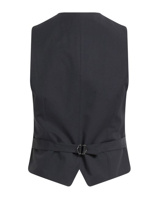Lardini Black Dark Tailored Vest Wool, Polyamide, Elastane for men