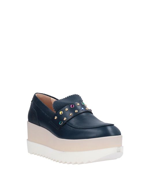 Lorenzo Mari Blue Loafers Leather