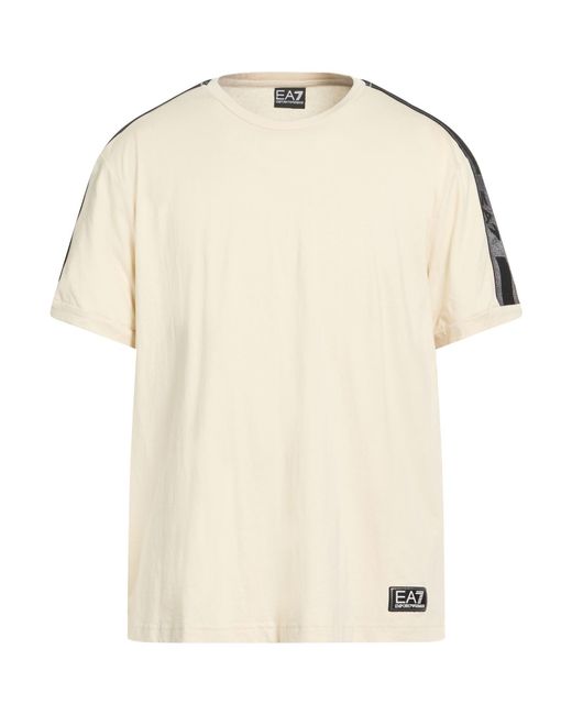 EA7 Natural Cream T-Shirt Polyester, Polyamide, Elastane for men