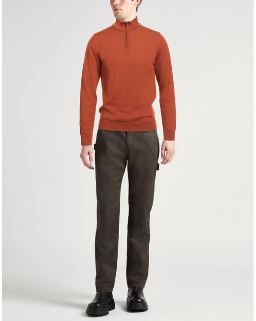 Daniele Fiesoli Red Rust Turtleneck Merino Wool for men
