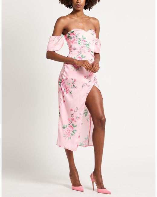 Mar De Margaritas Pink Light Midi Dress Polyester