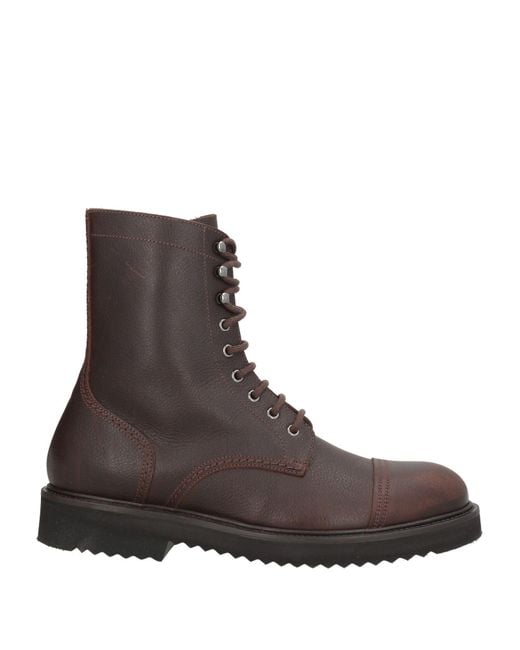 MICH SIMON Brown Dark Ankle Boots Leather for men