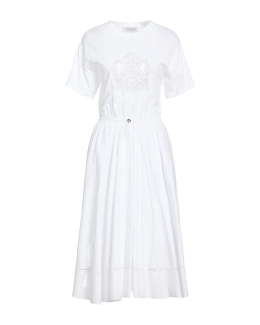 ERMANNO FIRENZE White Midi Dress Cotton