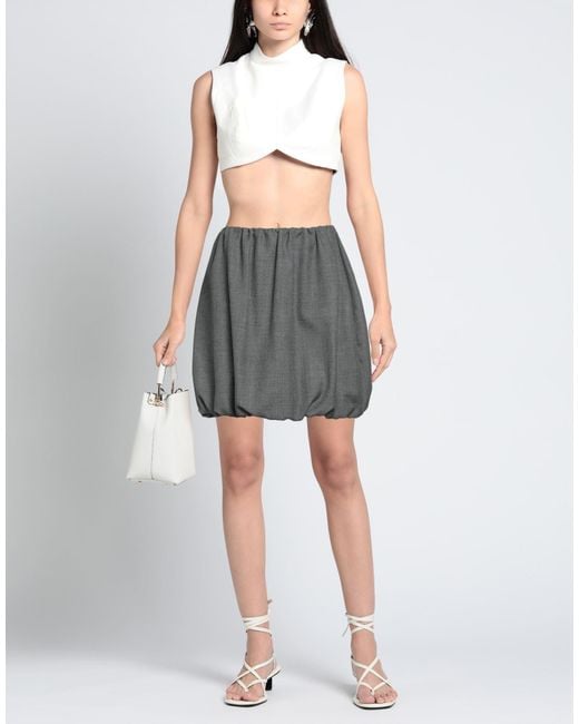 Herskind Gray Mini Skirt Virgin Wool