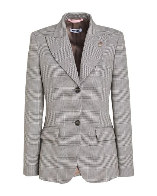 Vivetta Gray Light Blazer Polyester, Viscose, Elastane