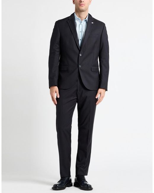 Exte Blue Charcoal Suit Wool for men