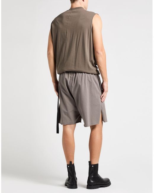 Rick Owens Gray Shorts & Bermuda Shorts Cotton, Elastane for men