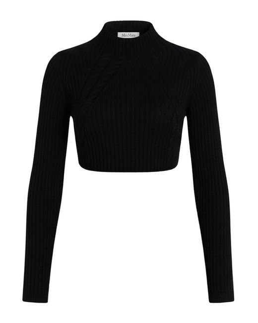 Max Mara Black Midi Dress Wool, Cashmere