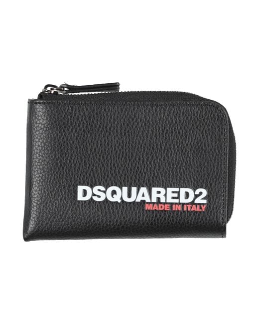 DSquared² Black Coin Purse Leather for men