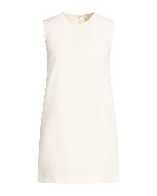 Max Mara White Ivory Mini Dress Virgin Wool, Elastane