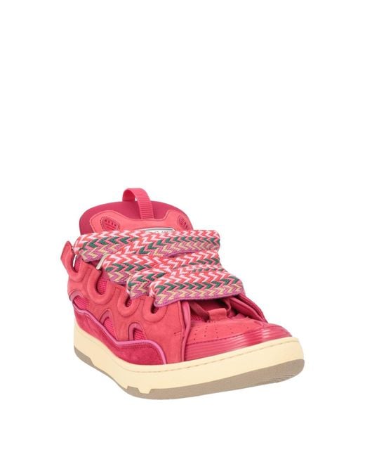 Lanvin Pink Sneakers Polyester, Polyamide, Lambskin, Elastane for men