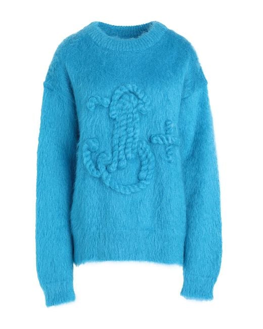 Jil Sander Blue Azure Sweater Mohair Wool, Polyamide