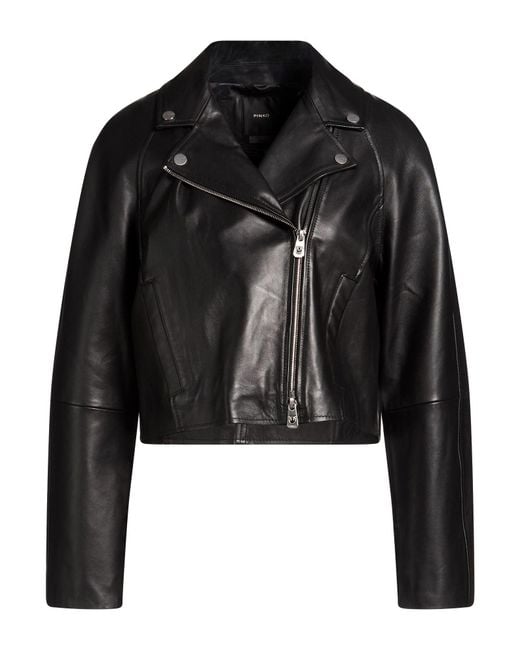 Pinko Black Jacket Sheepskin