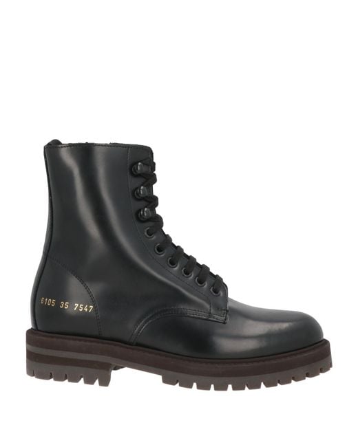 Common Projects Black Ankle Boots Leather