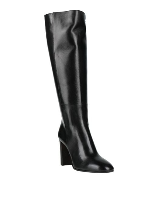 Santoni Black Boot Leather