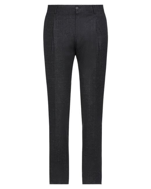 Brian Dales Gray Pants Cotton, Elastane for men