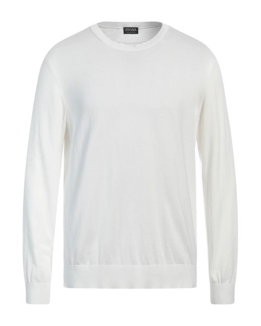 Zegna White Sweater Cotton for men