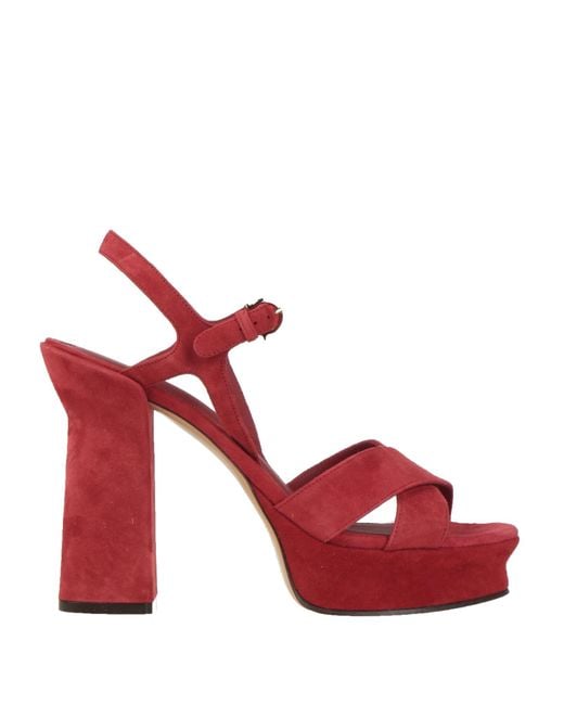 Ferragamo Red Brick Sandals Calfskin
