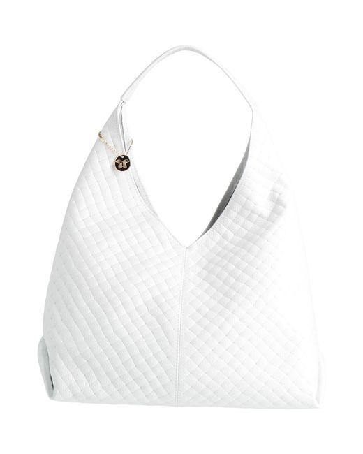 Laura Di Maggio White Handbag Leather