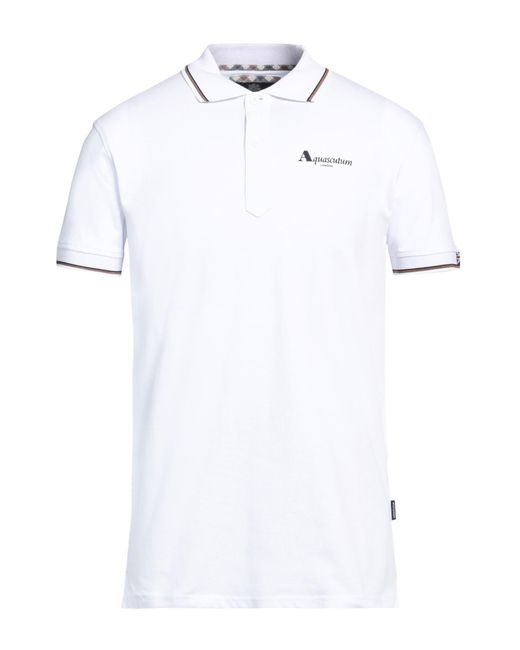 Aquascutum White Polo Shirt for men
