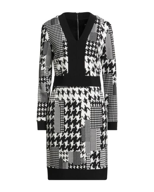 FRANK LYMAN Black Mini Dress Polyester, Elastane