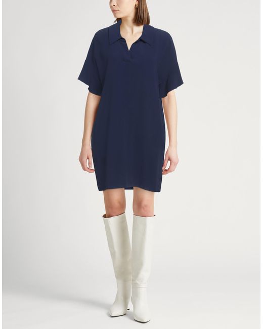 Paule Ka Blue Midnight Mini Dress Acetate, Viscose