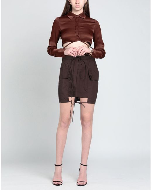 ANDREADAMO Brown Mini Skirt