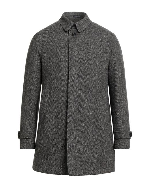 Sartoria Latorre Gray Dark Coat Virgin Wool, Nylon, Silk, Linen for men