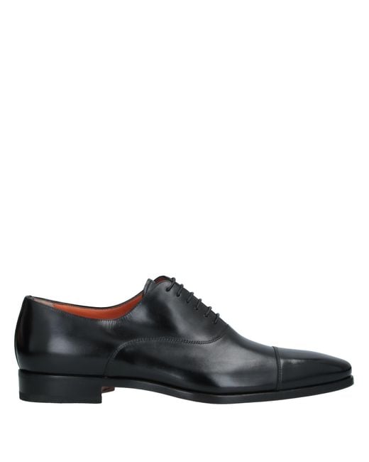 Santoni Black Lace-Up Shoes for men
