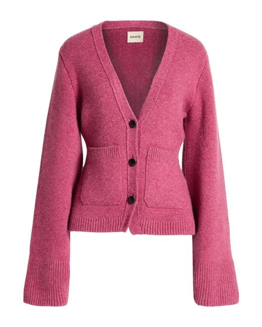 Khaite Pink Cardigan Cashmere