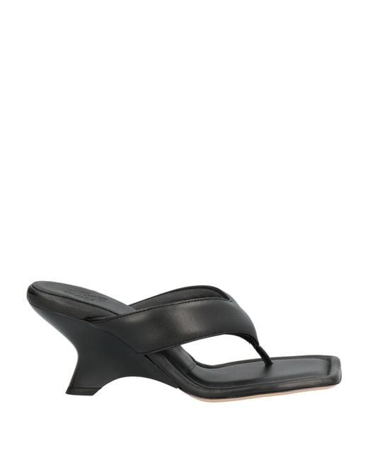 Gia Borghini Black Thong Sandal