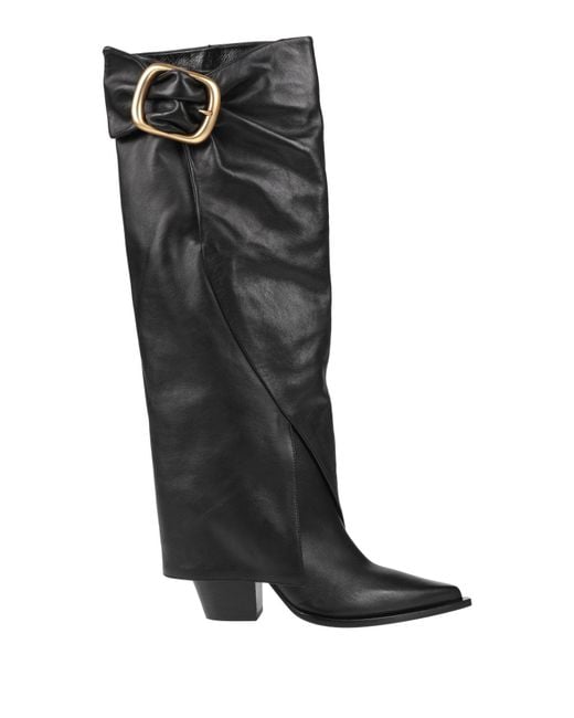 Elena Iachi Black Boot Leather