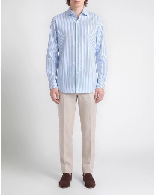 Barba Napoli Blue Culto Light Shirt Cotton, Polyester, Elastane for men