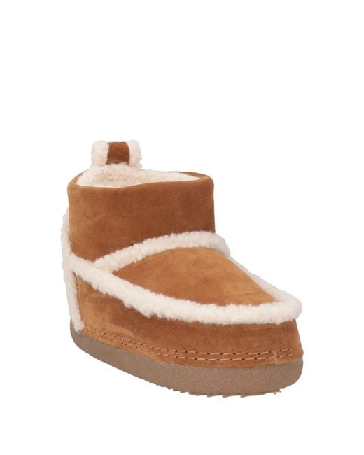 Inuikii Brown Camel Ankle Boots Shearling