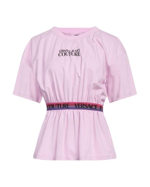 Versace Jeans Couture Pink Top Cotton, Elastane