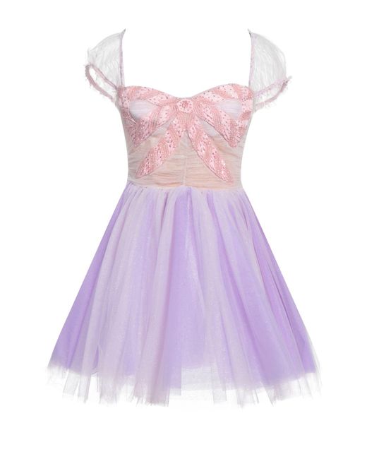 Elisabetta Franchi Purple Mini Dress