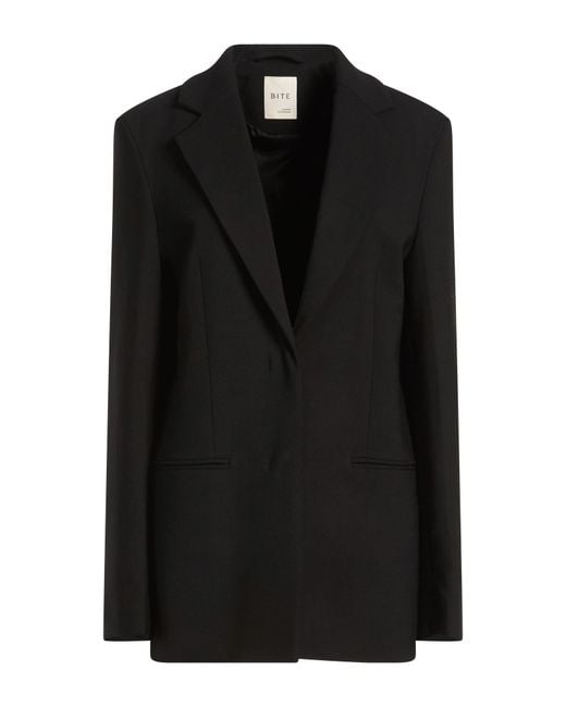 BITE STUDIOS Black Blazer Wool, Cupro
