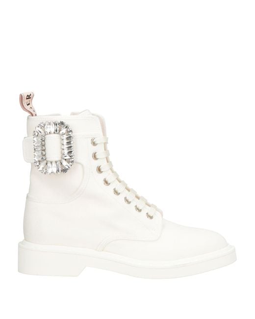 Roger Vivier Natural Ankle Boots Textile Fibers