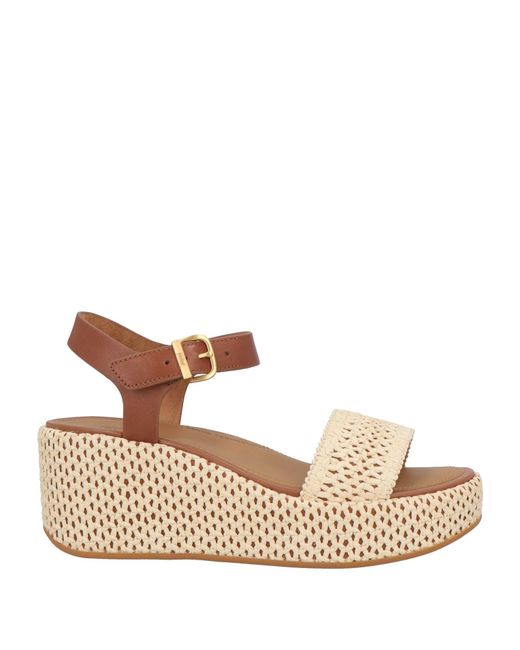 Fitflop Natural Sandals Leather, Synthetic Raffia, Rubber