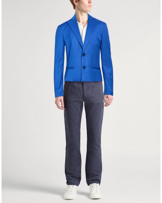 Imperial Blue Blazer Polyester, Viscose, Elastane for men