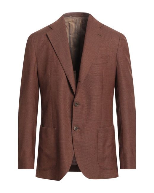 De Petrillo Brown Blazer for men