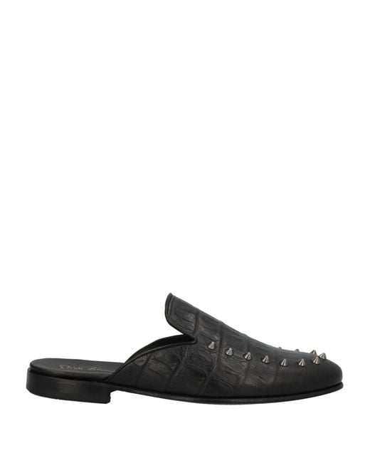 MICH SIMON Black Mules & Clogs Soft Leather for men