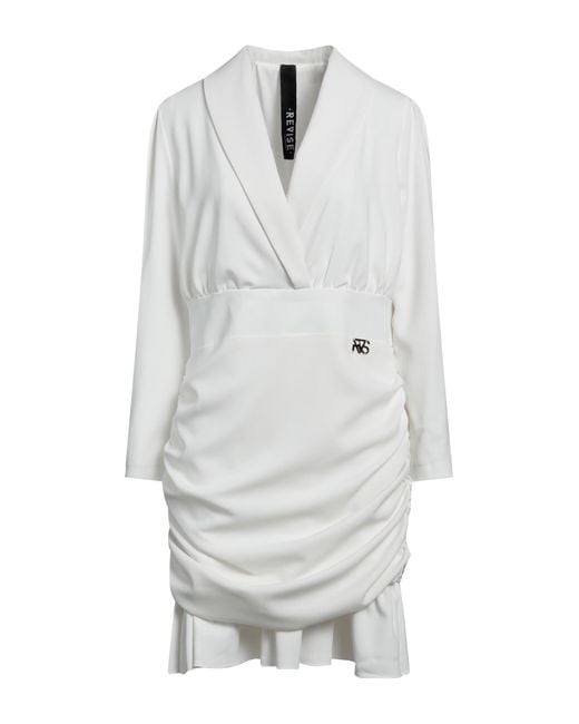 REVISE CONCEPT White Mini Dress Polyester, Elastane