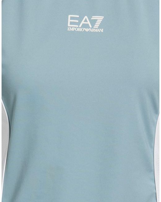 EA7 Blue T-Shirt Polyester, Elastane