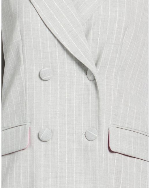Liu Jo White Light Blazer Polyester, Viscose, Elastane, Metallic Polyester