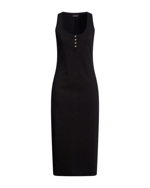 Anine Bing Black Midi Dress Cotton, Elastane