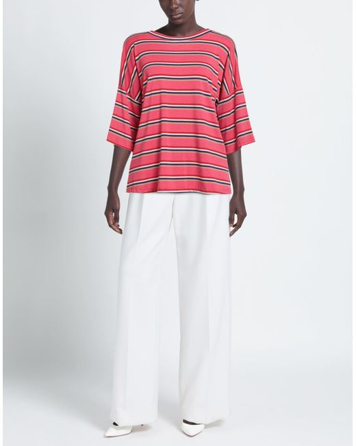 Shirtaporter Red Fuchsia T-Shirt Viscose, Polyester, Elastane