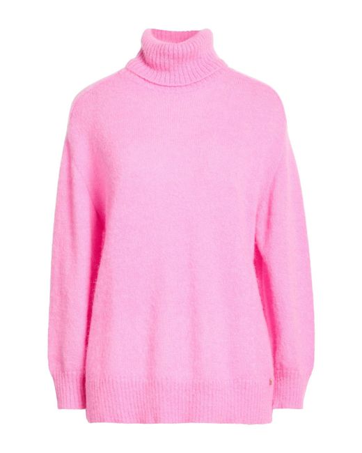 Des Petits Hauts Pink Turtleneck Superkid Mohair, Baby Alpaca Wool, Polyamide